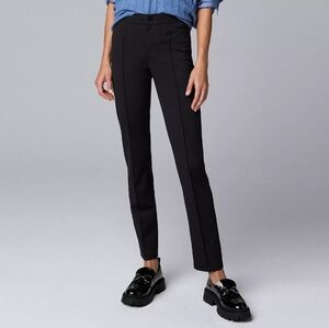 Black Slim Ponte Ankle Pants Size S